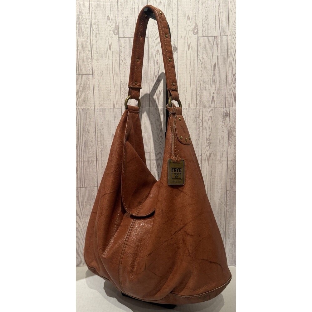 Frye Campus Large Shoulder Bag Brown Leather Hobo Shoulder Bag Slouchy Carry
